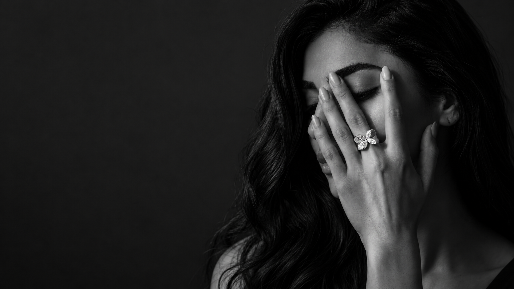 Editorial portrait wearing Ouzounian fine jewellery
